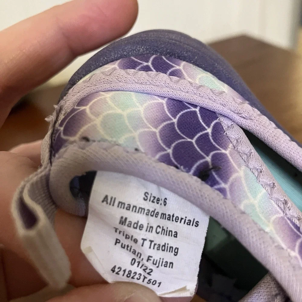Northside Mermaid Toddler Girls Quick-Drying Water Shoe Size 6 Easy On/Off Strap